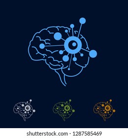 brain and network illustrations, modern and sophisticated designs for industry and business, vector logo templates, web logo and technology media