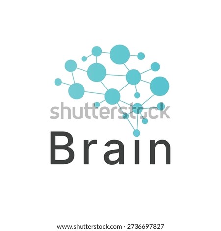 Brain network logo, Abstract artificial intelligence brain logo, Abstract brain network logo for artificial intelligence neural technology and digital healthcare. 