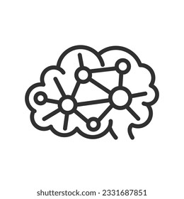 Brain neural network, linear icon. Line with editable stroke