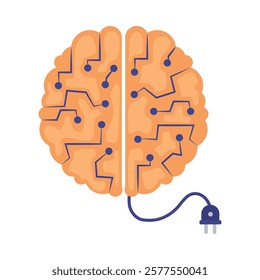 A brain with neural pathways representing connectivity and cognitive function