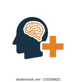 Cerebro, icono de la neurología. Gráficos vectoriales simples modificables.