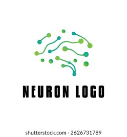Idea de concepto de diseño de logotipo de neurona cerebral