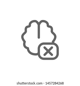 Brain no icon. Element of simple icon