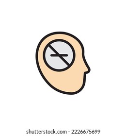 brain no smoking outline icon. Elements of smoking activities illustration icon. Signs and symbols can be used for web, logo, mobile app, UI, UX