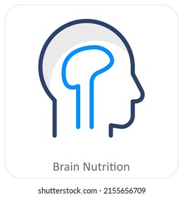 Brain Nutrition And Mind Icon Concept