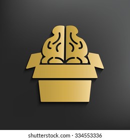 Brain on dark background,clean vector