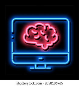 Brain On Display neon light sign vector. Glowing bright icon Brain On Display sign. transparent symbol illustration