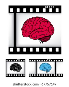 brain on film background