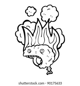 brain on fire cartoon