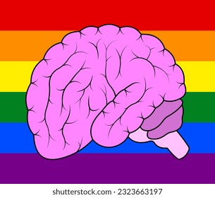 Brain on the LGBT background