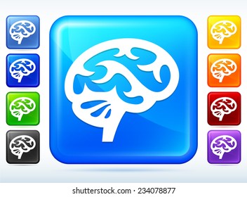 Brain on Multi Color Square Button