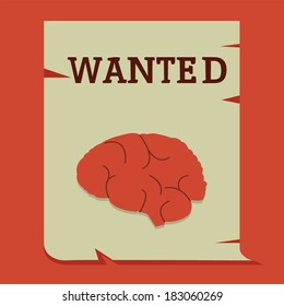 Brain on wanted paper