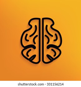 Brain on yellow background,clean vector