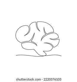 Brain One line drawing on white background