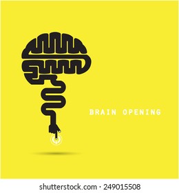 Brain opening concept.Creative brain abstract vector logo design template. Corporate business industrial creative logotype symbol.Vector illustration