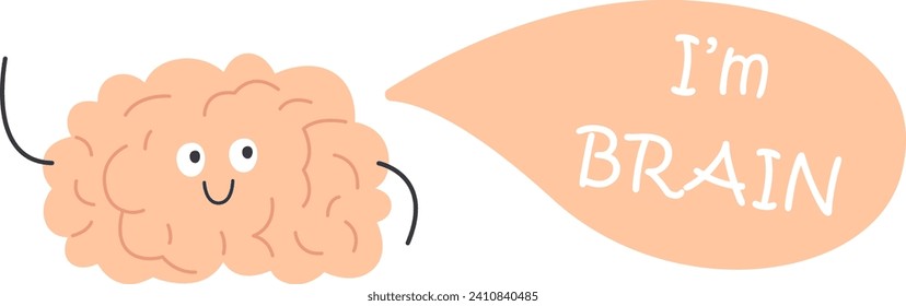 Brain Organ Character Vector Illustration
