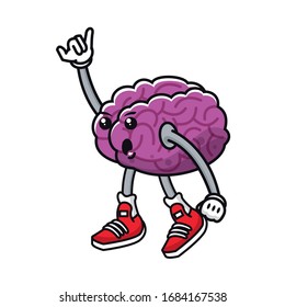 Design der Vektorillustration von humanen Symbolen für Gehirnorgane