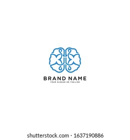 brain ornament logo design a vector template