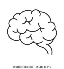 Ícone do contorno cerebral. Ilustração vetorial editável de linha fina eps 10
