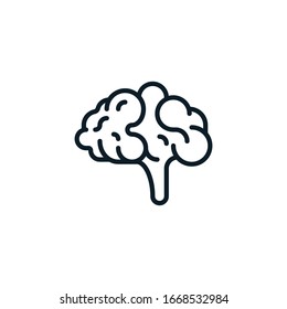 Brain outline icons. Vector illustration. Editable stroke. Isolated icon suitable for web, infographics, interface and apps.