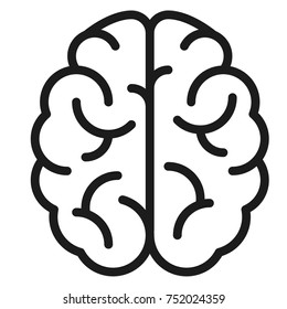 Brain outline isolated vector illustration