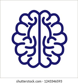 Brain outlineicon line on white background.