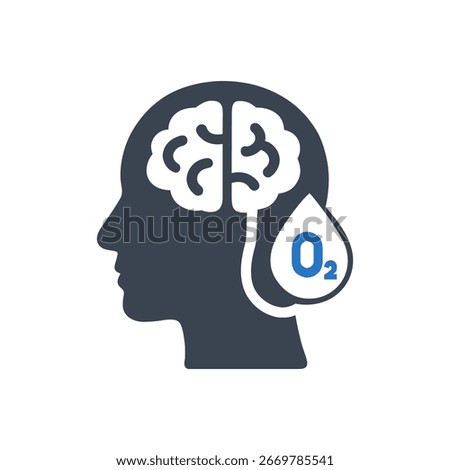 Brain Oxygenation Icon Isolated On White Background 
