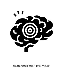 vector de icono del glifo de dolor cerebral. signo de dolor cerebral. símbolo de contorno aislado ilustración negra