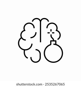 vetor de sinal de ícone de dor cerebral
