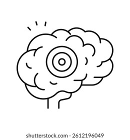 brain pain line icon vector. brain pain sign. isolated contour symbol black illustration