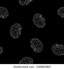 brain pattern black vector illustration 