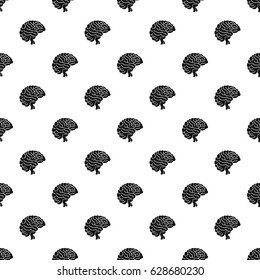 Brain pattern seamless in simple style vector illustration