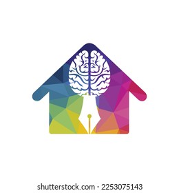 Stift, Vektorgrafik-Logo-Design-Vorlage. Smart Creative Education Logo Konzept.	