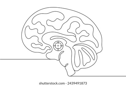 El cerebro de una persona con la enfermedad de Parkinson. Daño a las células cerebrales en la región de los ganglios basales. Daño cerebral orgánico. Día Mundial del Parkinson. Vector.