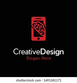 Brain Phone Cellular Creative Modern Logo