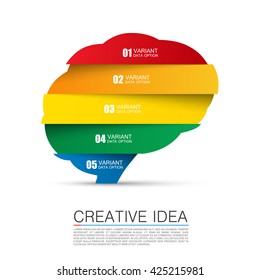 Brain pieces of paper. Vector illustration 