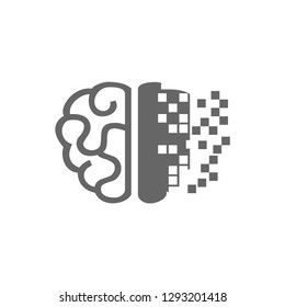 Brain pixal education vector design concept