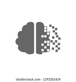 Brain pixal education vector design concept