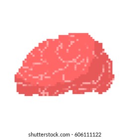 Brain pixel art. Human Brains pixelated Isolated