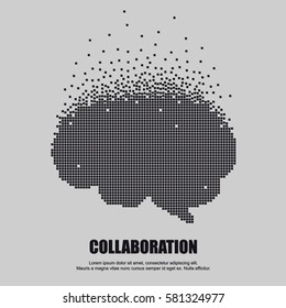 Brain in pixel for cooperation or teamwork