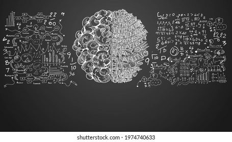 Brain plan think .design creativity  Modern design Idea and Concept Vector illustration.