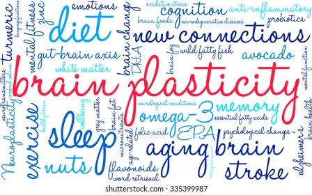Brain Plasticity word cloud on a white background. 
