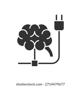 Símbolo de signo de icono de enchufe cerebral