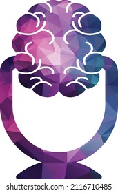 Brain Podcast Logo Vector Concept. Mind Podcast Icon Logo Design.