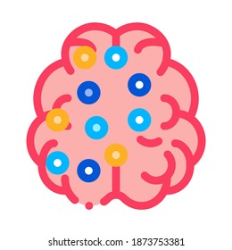 Brain Points Icon Vector. Outline Brain Points Sign. Isolated Contour Symbol Illustration
