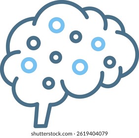 Brain Points Line Two Colour Icon
