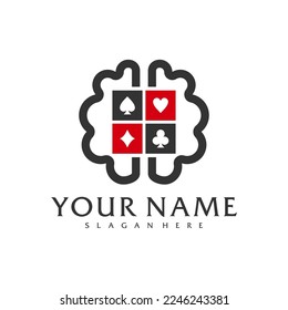 Brain Poker logo vector template, Creative Poker logo design concepts