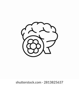 brain and pollen icon sign vector