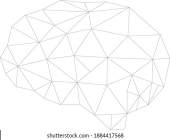Brain Polygon Business in Black and White Vector