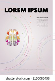 brain poster background geometric brain catalog and magazine cover